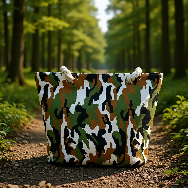 Camouflage-Tasche aus strapazierfähigem Baumwollstoff Skanto