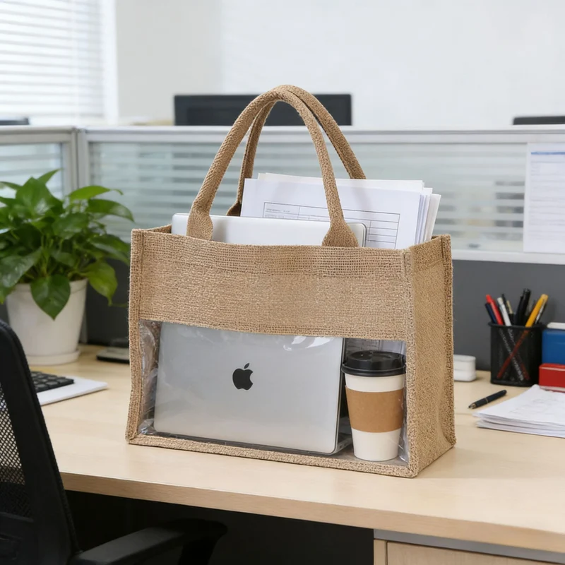 Jute-Tragetasche mit Netz-Design Skanto