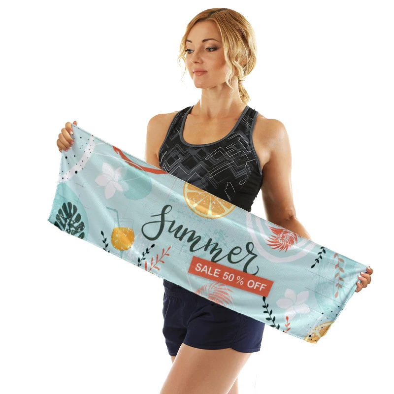 Sportliches Mikrofaserhandtuch mit lebendigem Sommerdesign Skanto