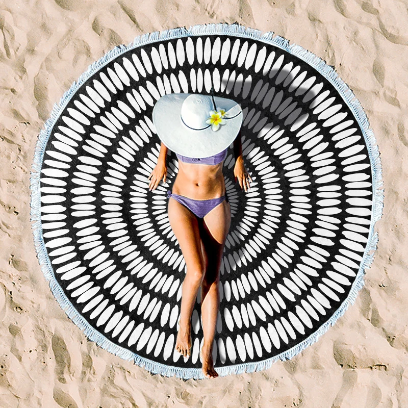 Rundes Strandtuch mit lebhaftem Tropenmuster Skanto