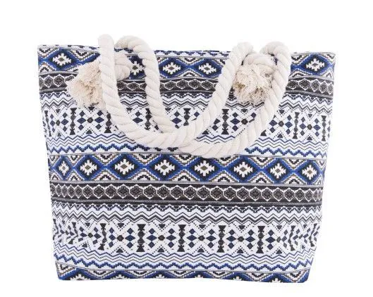 Strandtasche mit Blumenmuster und robusten Seilgriffen Skanto