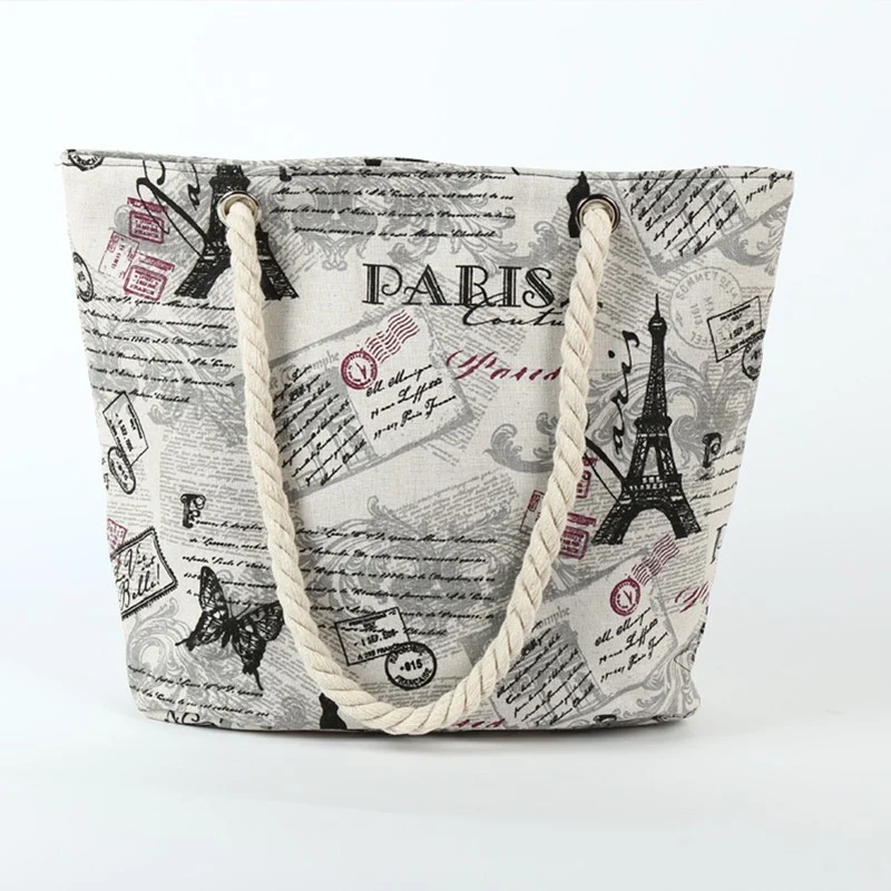 Strandtasche im maritimen Design mit robusten Seilgriffen Skanto