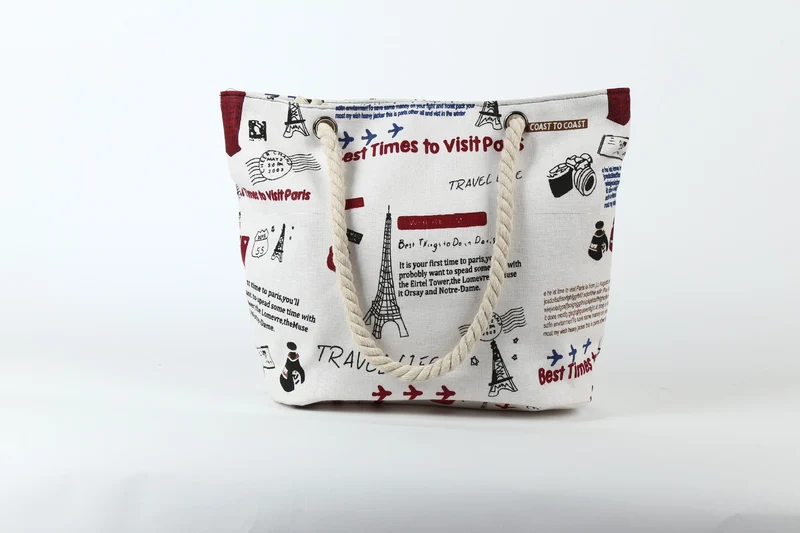 Strandtasche im maritimen Design mit robusten Seilgriffen Skanto