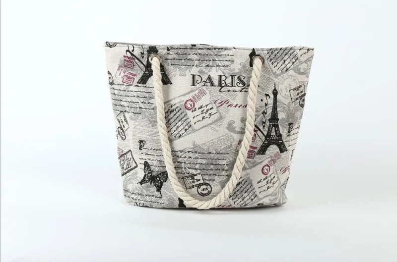 Strandtasche im maritimen Design mit robusten Seilgriffen Skanto