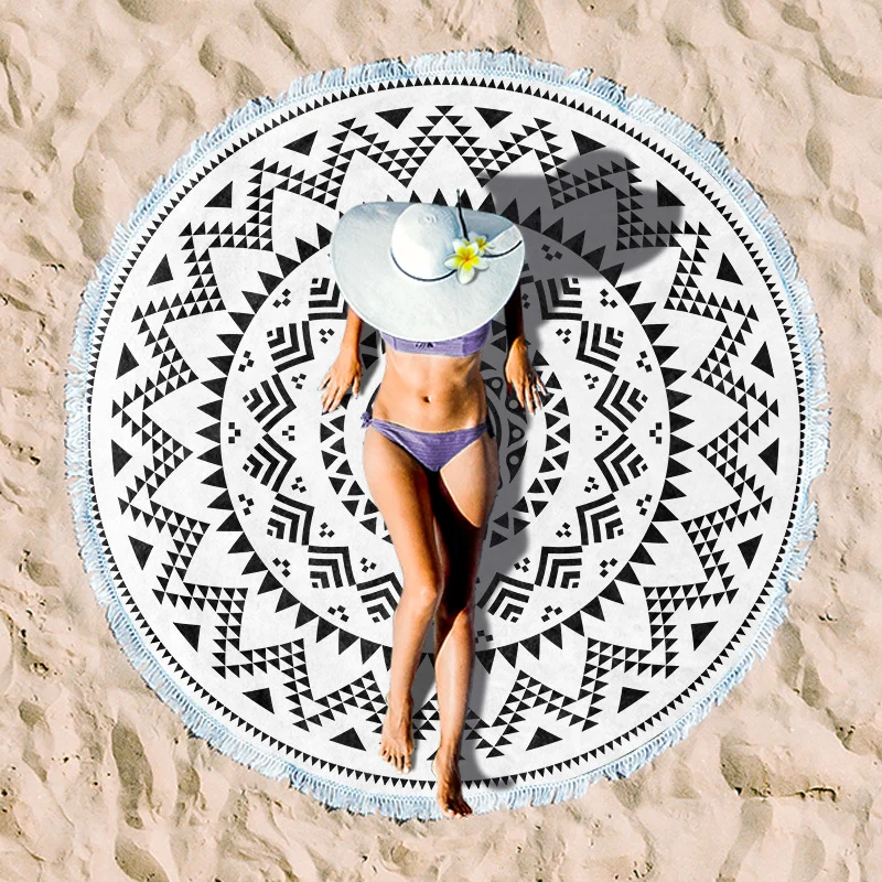 Rundes Strandtuch mit Blumenmuster Skanto