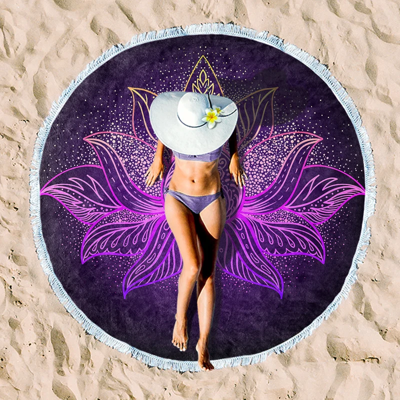 Rundes Strandtuch mit einzigartigem Ethno-Muster Skanto