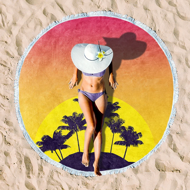 Rundes Strandtuch mit einzigartigem Ethno-Muster Skanto