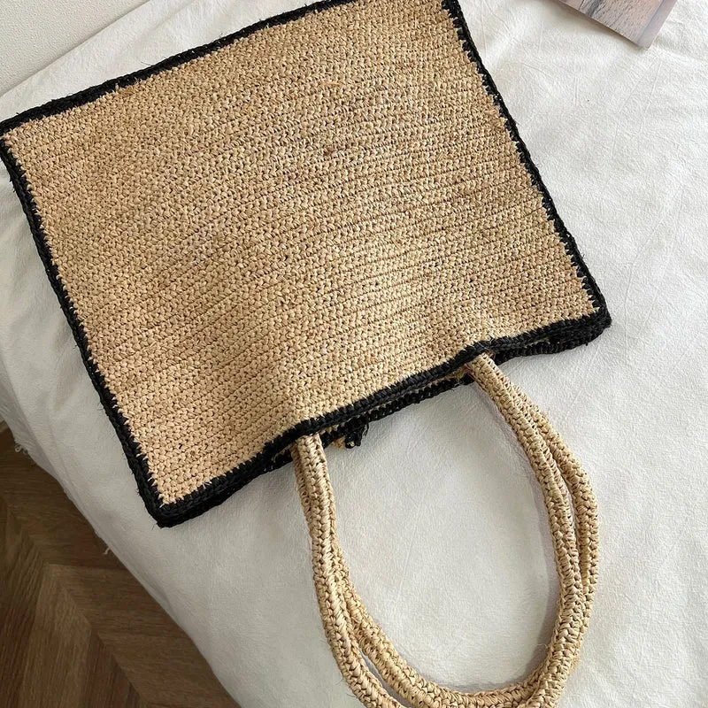 Handgemachte Stricktasche mit Blumenmuster Skanto