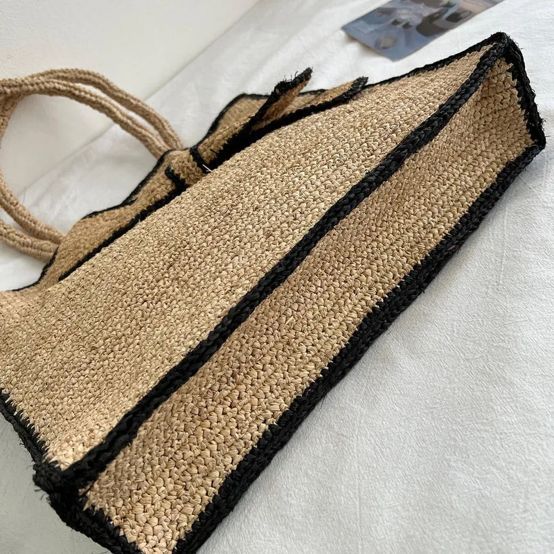 Handgemachte Stricktasche mit Blumenmuster Skanto