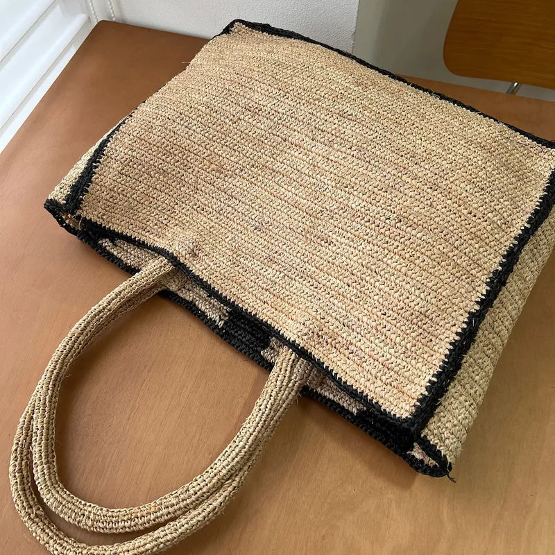 Handgemachte Strandtasche mit Blumenmuster Skanto