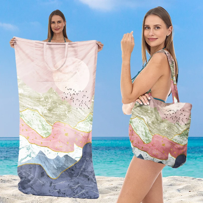 Multifunktionales Strandtuch mit integrierter Tragetasche Skanto
