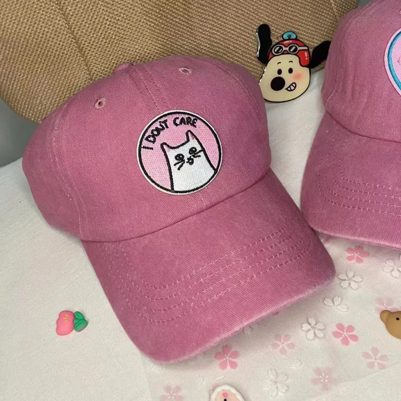 Damen Bestickte Inspirierende Katzen-Baseballkappe Skanto