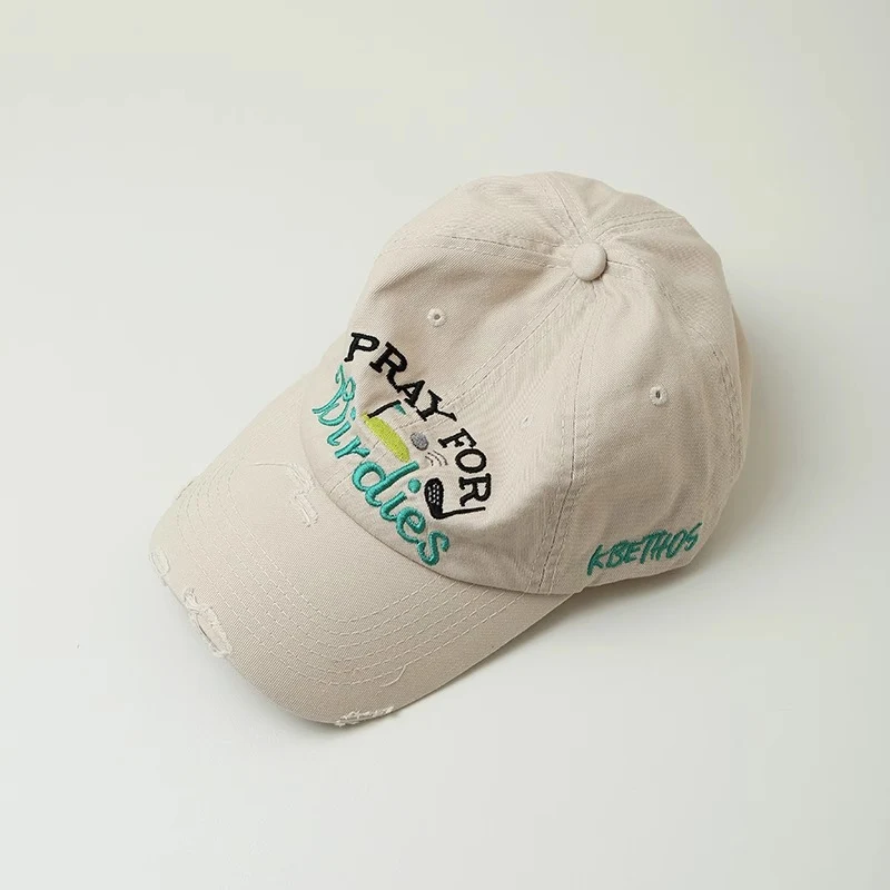 Bestickte Distressed Baseballkappe für Damen Skanto