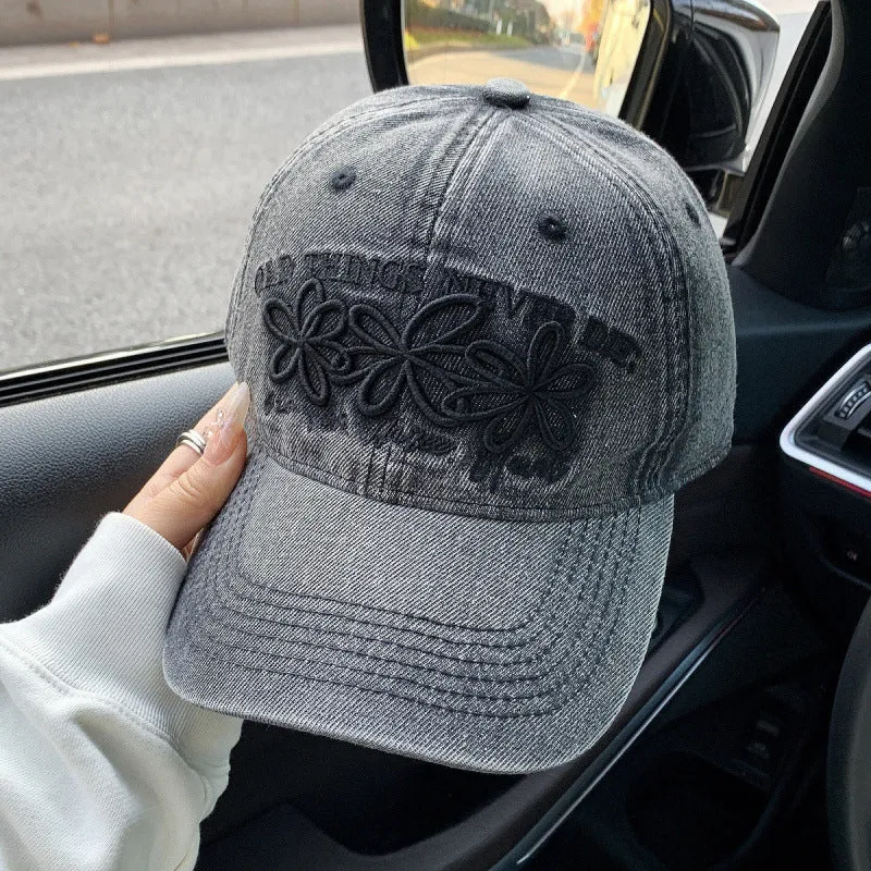 Damen Bestickte Denim-Kappe Skanto
