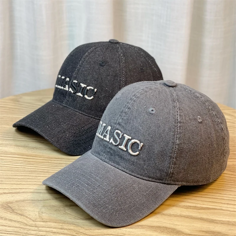 Bestickte Denim-Baseballkappe für Damen Skanto