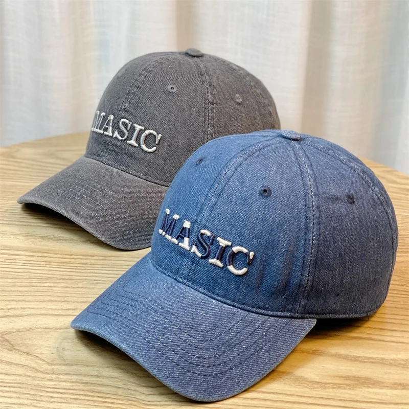 Bestickte Denim-Baseballkappe für Damen Skanto