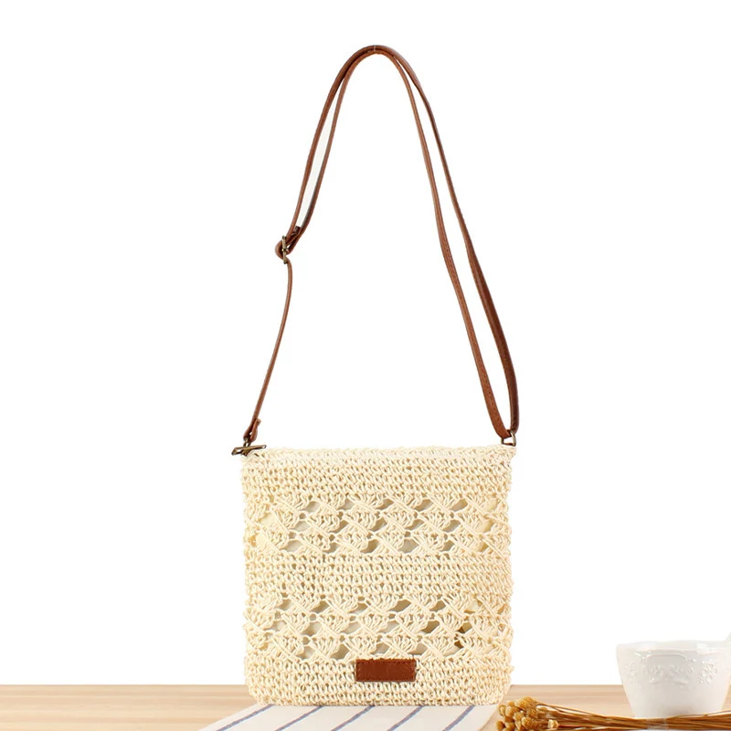 Handtasche aus geflochtenem Naturmaterial mit verstellbarem Schulterriemen Skanto