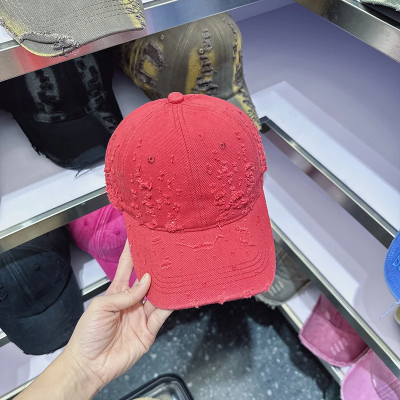 Damen Baseballkappe im Used-Look aus Jeans Skanto