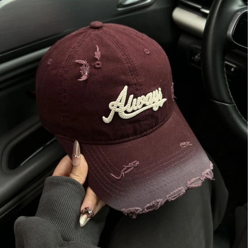 Damen Baseballkappe im Used-Look aus Jeans Skanto