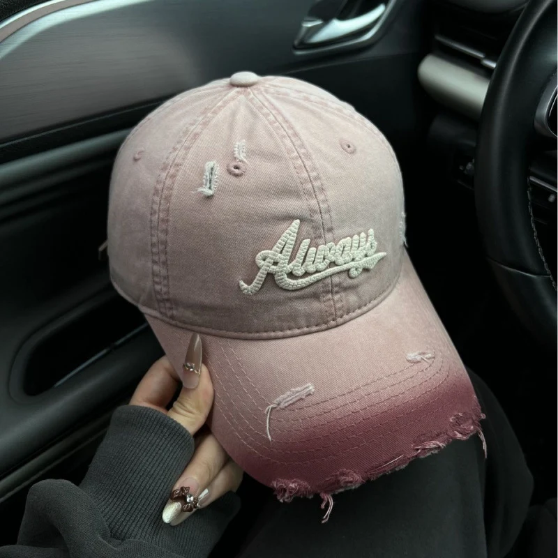 Damen Baseballkappe im Used-Look aus Jeans Skanto
