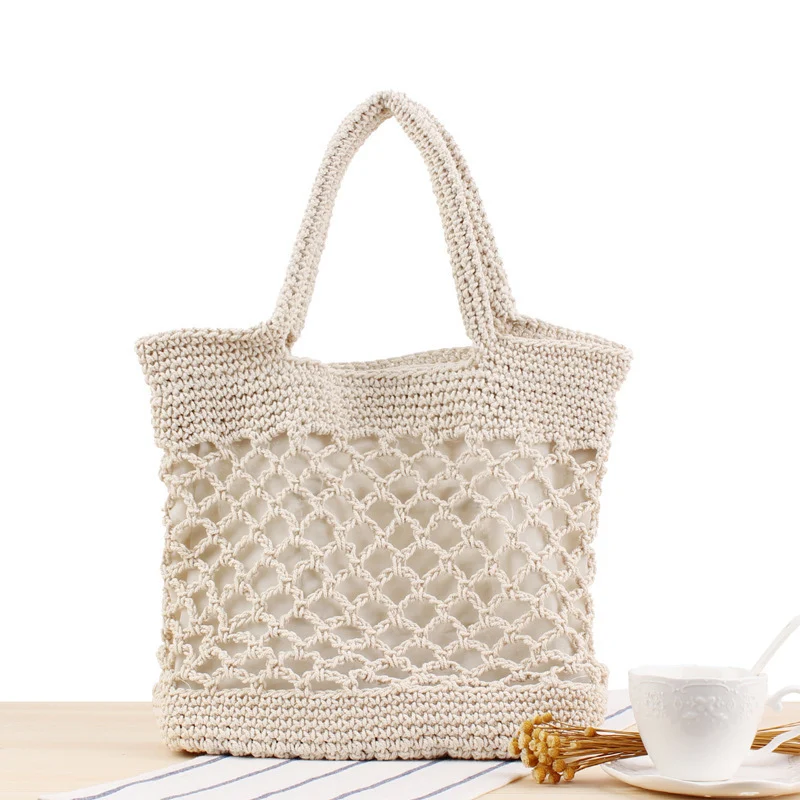 Makramee-Strandtasche mit innovativem Netz-Design Skanto