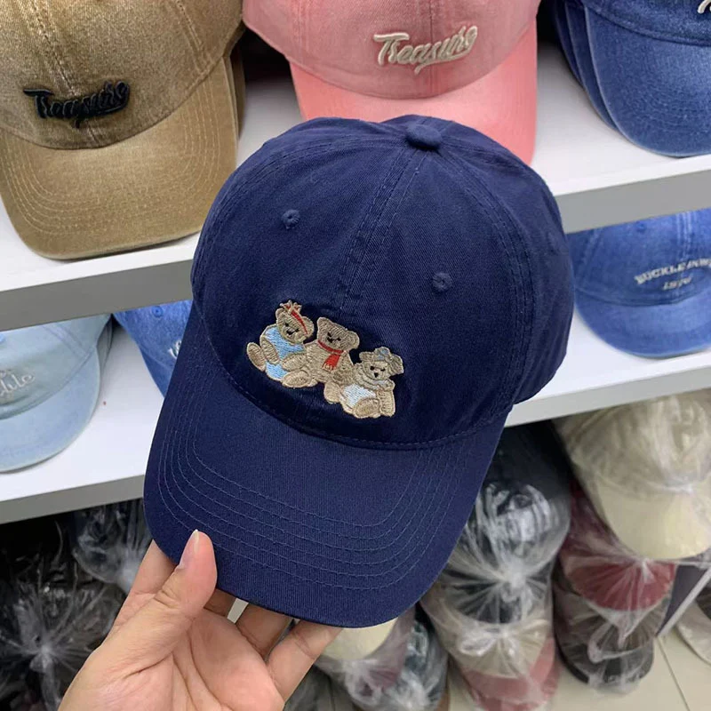 Damen lässige bestickte Teddybär-Baseballkappe Skanto