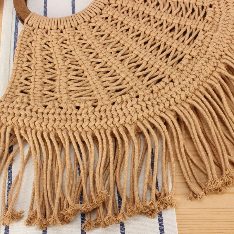 Makramee-Handtasche mit Holzgriff Skanto
