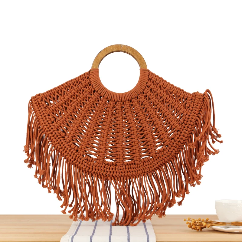 Makramee-Handtasche mit Holzgriff Skanto