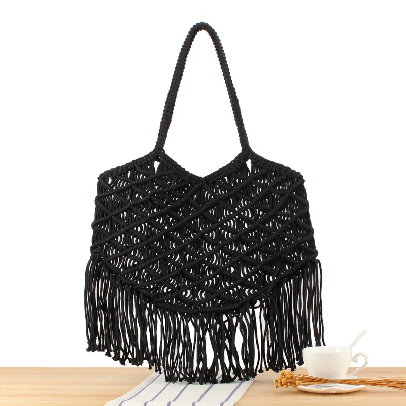 Kreative Makramee-Tasche mit Fransen-Design Skanto