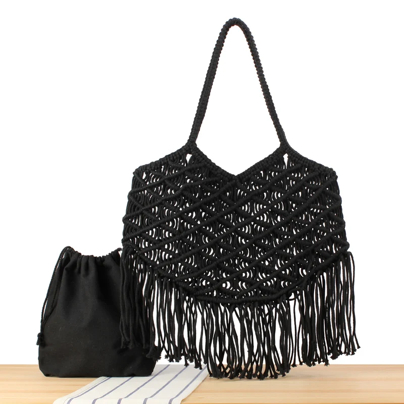 Kreative Makramee-Tasche mit Fransen-Design Skanto
