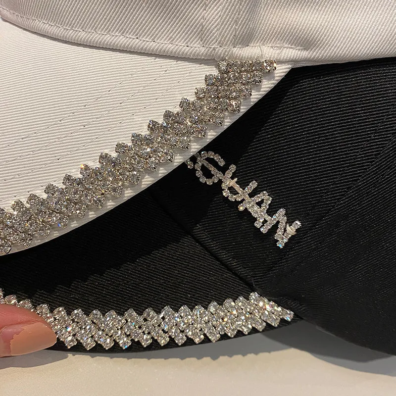 Damen Glitzernde Baseball Cap mit Strassbesatz Skanto