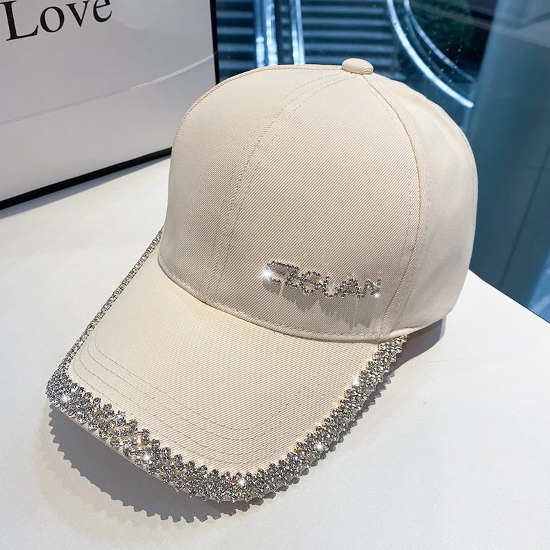 Damen Glitzernde Baseball Cap mit Strassbesatz Skanto