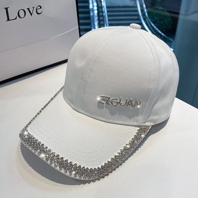 Damen Glitzernde Baseball Cap mit Strassbesatz Skanto