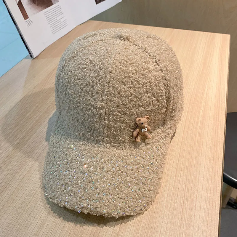 Damen Schimmernde Flauschige Baseball Cap Skanto