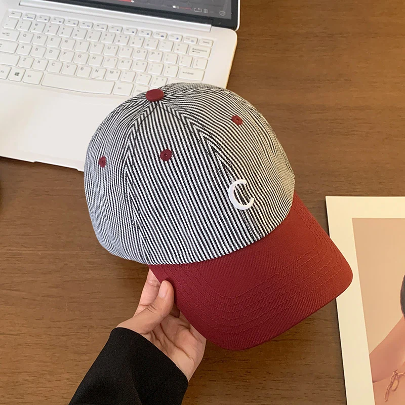 Gestreifte lässige Baumwoll-Baseballkappe für Herren Skanto
