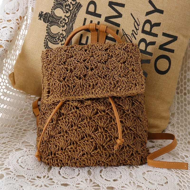 Handgefertigte Rucksacktasche aus feinem Naturmaterial Skanto