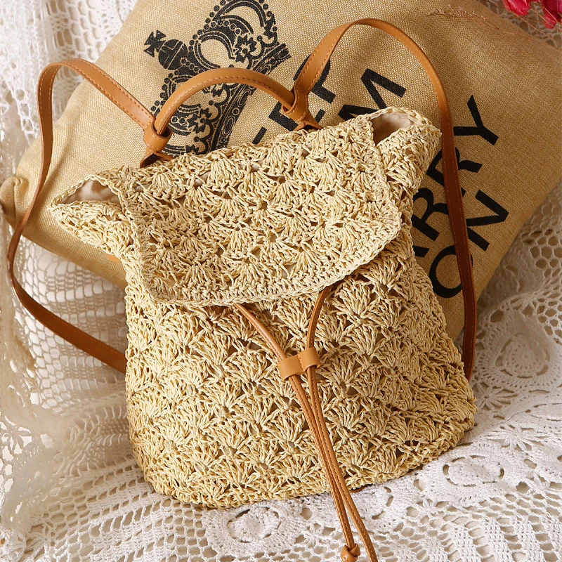 Handgefertigte Rucksacktasche aus feinem Naturmaterial Skanto