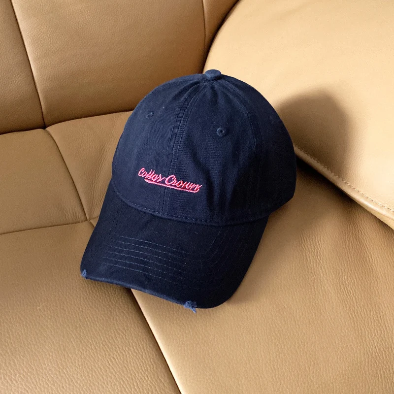 Lässige Distressed-Baumwoll-Baseballkappe für Damen Skanto