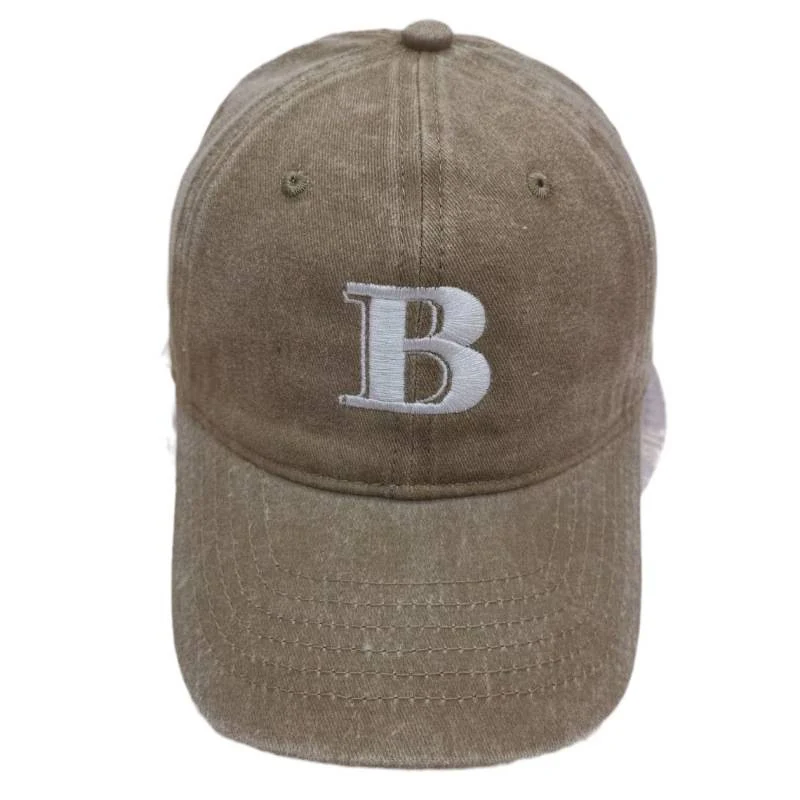 Damen Baseballkappe aus Baumwolle im Used-Look mit Buchstabenstickerei Skanto