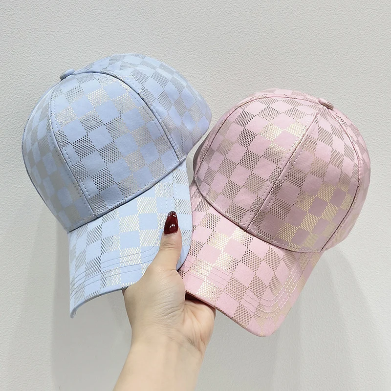 Damen Karierte Mesh Baseball Cap Skanto