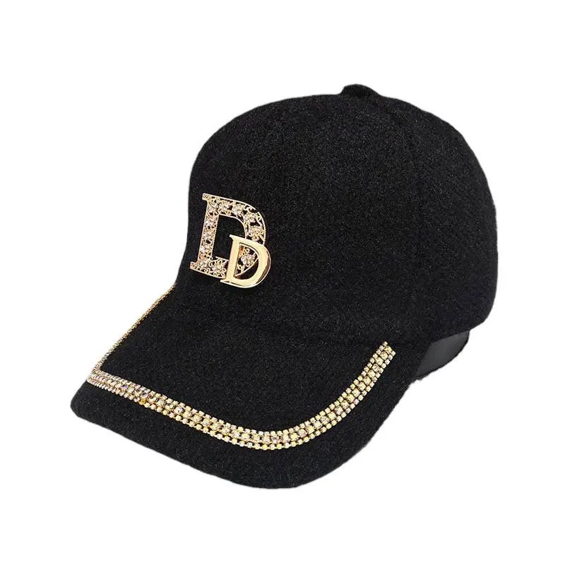 Damen Luxuriöse Verzierte Fleece Baseball Cap Skanto