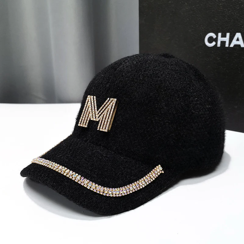 Damen Luxuriöse Verzierte Fleece Baseball Cap Skanto