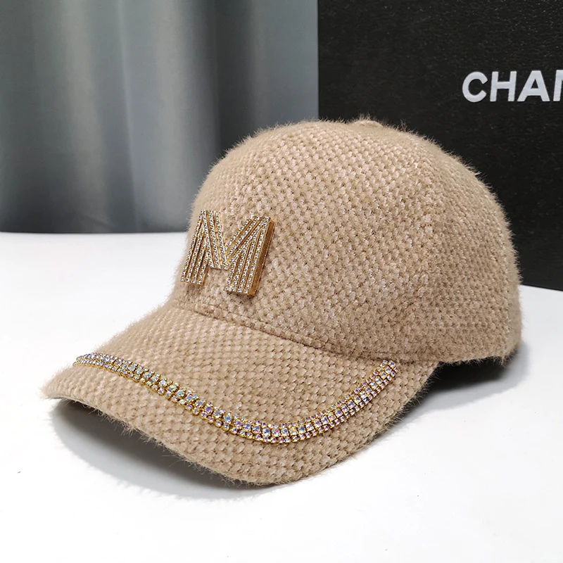 Damen Luxuriöse Verzierte Fleece Baseball Cap Skanto