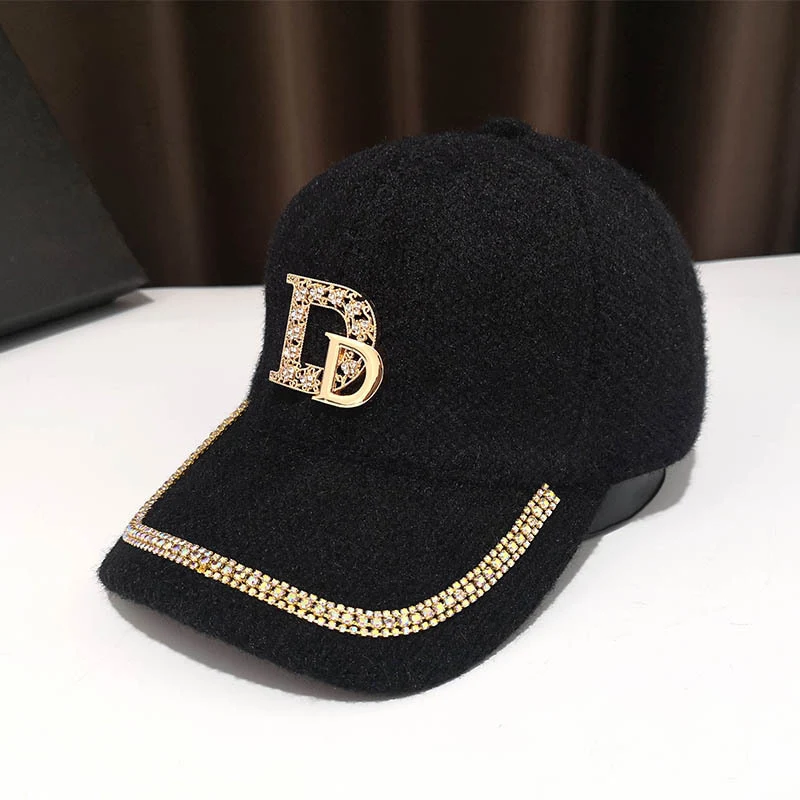 Damen Luxuriöse Verzierte Fleece Baseball Cap Skanto
