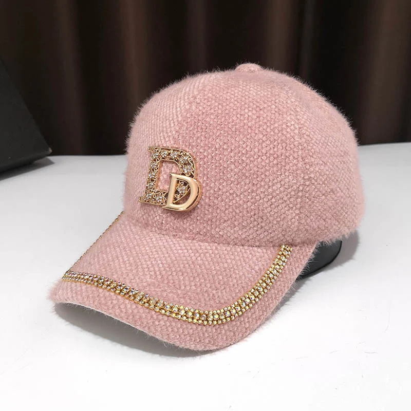 Damen Luxuriöse Verzierte Fleece Baseball Cap Skanto