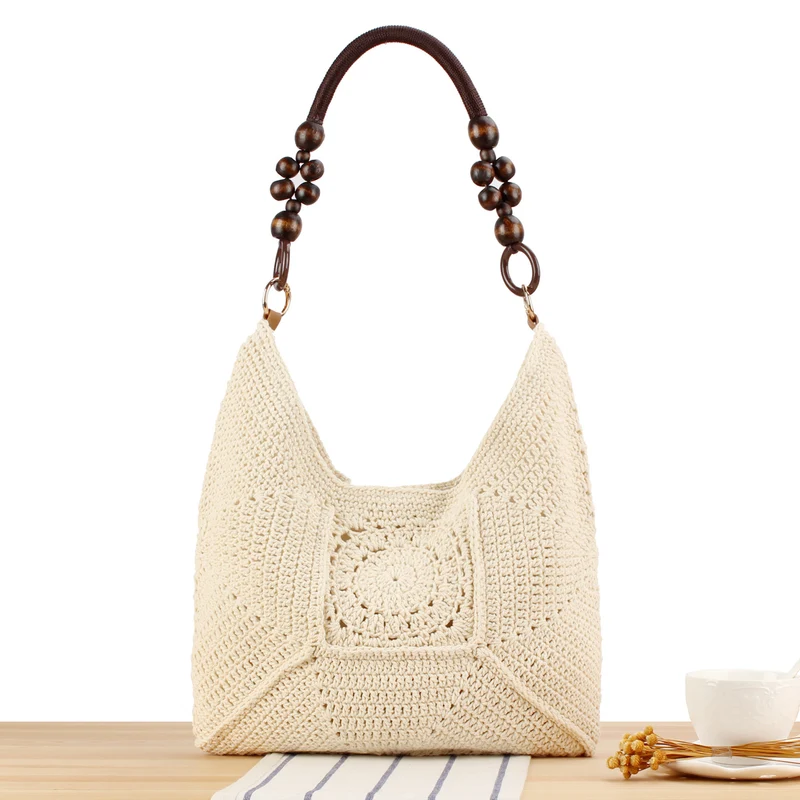 Handtasche mit kunstvollem Häkelmuster Skanto