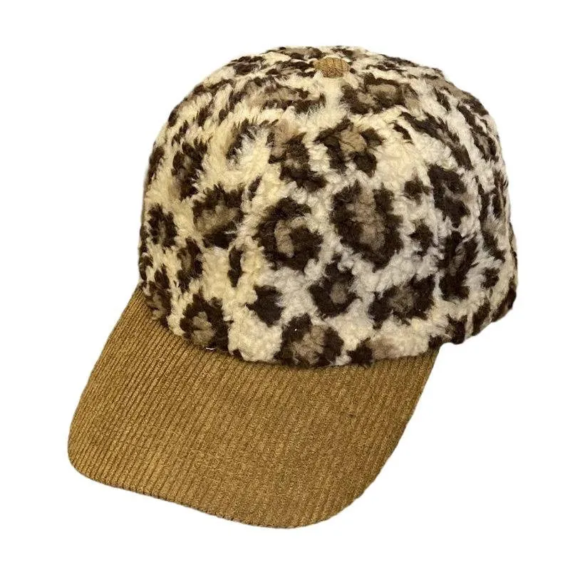 Damen Fleece-Baseballkappe mit Leopardenmuster Skanto