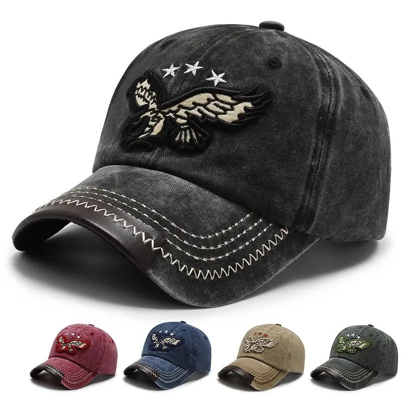 Herren Distressed Bestickte Baseballkappe Skanto