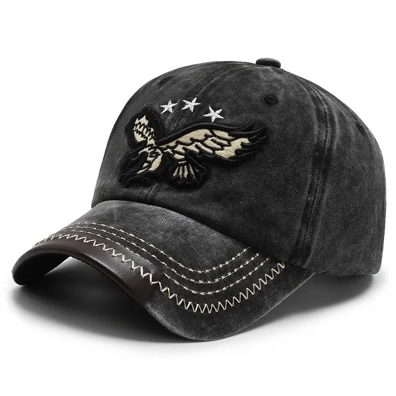 Herren Distressed Bestickte Baseballkappe Skanto