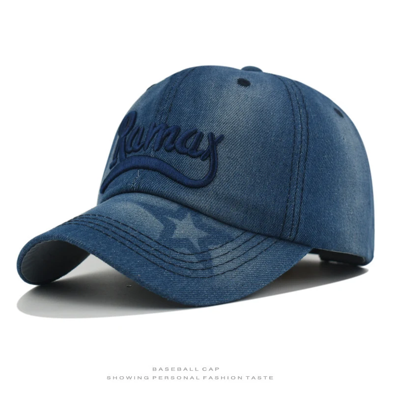 Herren Baseballkappe im Used-Look aus Jeans mit Stickerei Skanto